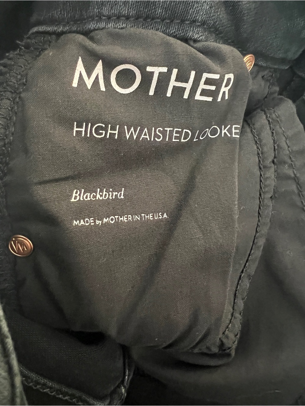 Mother High Waisted Looker Jean In Blackbird Size 26 - Picture 6 of 11